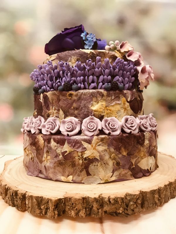 Autumnal themed wedding cake